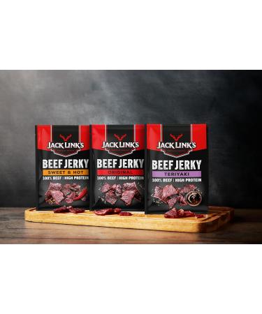 Jack Link's Beef Jerky Mixed Case - 12x70g Protein-Rich D rfleisch - Premium High Protein Snacks in 3 Flavors - Buy Online on GoSupps.com