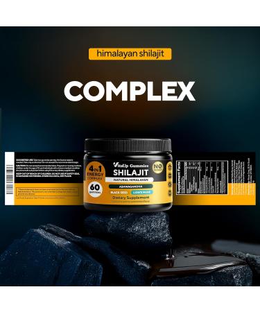 Shilajit Gummies - 1000mg Himalayan Natural Supplements for Healthy Aging & Energy - Sugar Free - 60 Count - Buy Online on GoSupps.com