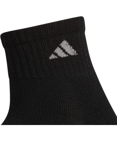 adidas Women's Athletic Cushioned Quarter Socks (6-Pair) - Black/Aluminum - Medium Size - Buy Online on GoSupps.com