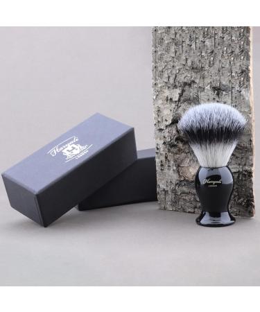 Haryali London Vegan Razor Brush - Synthetic Wet Shaving Brush for Men & Women - Elegant Black Resin Handle - Perfect Travel Accessory - Buy Online on GoSupps.com