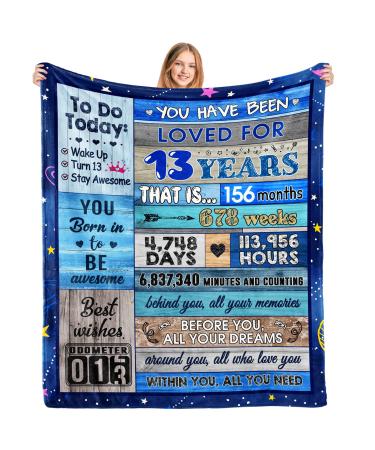 13 Year Old Girl Birthday Gifts 60x50 13 Blue-yr 60*50