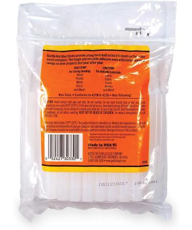 Gorilla Hot Glue Sticks  Full Size  4" Long x .43" Diameter  30 Count  Clear  (Pack of 2) - Buy Online on GoSupps.com