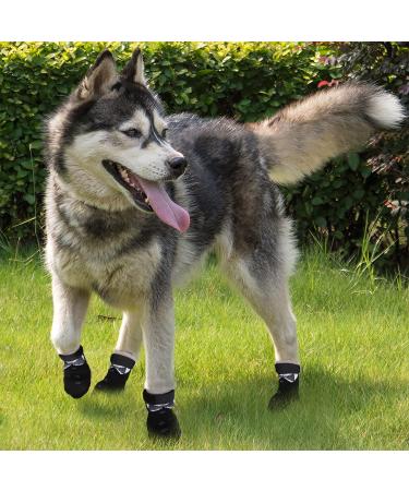 Petloft Anti-Slip Dog Socks - 4 Pack Indoor Slide-Resistant Socks for Small & Medium Dogs Cats & Puppies | Adjustable & Removable Fastening Tape (Black Paw) - Buy Online on GoSupps.com