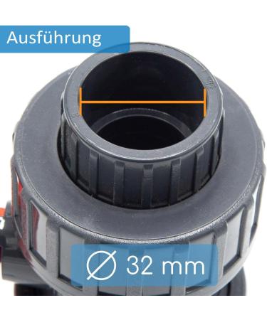 PVC Ball Tap 32mm | 1-Inch Shut-Off Tap for Adhesive Mufflers & Fittings | 2-Way PVC Pipe Connector for Pool & Pond Construction | BM_148 Gray - Buy Online on GoSupps.com