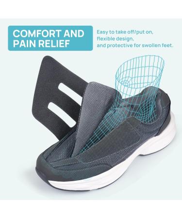 Ortho+rest Men s Diabetic Walking Shoes for Swollen Feet - Adjustable Closure - Size 11 - Grey - Buy Online on GoSupps.com
