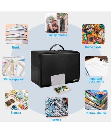 ENGPOW Fireproof Photo Storage Box | 16 Inner 4 x 6 Photo Case | Lockable Organizer for Valuables | Portable & Collapsible Container with Handle - Buy Online on GoSupps.com
