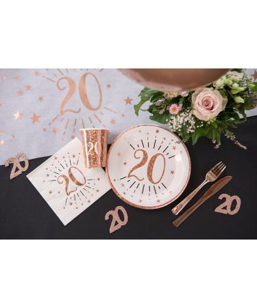 Santex 7350-60 Pack of 20 Napkins Sparkling Age 60 Years Metal Rose Gold - Buy Online on GoSupps.com