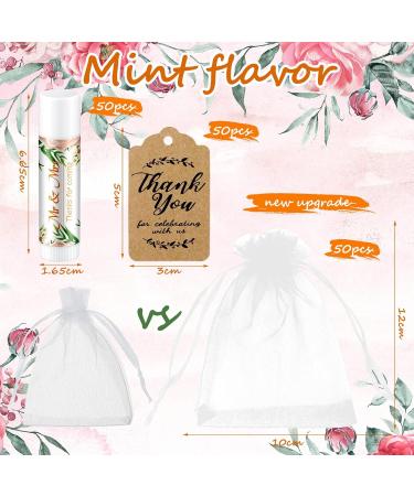 Shop Loopeer 50 Set Bridal Shower Favors - Lip Balm Organza Bags & Thank You Tags for Weddings & Bachelorette Parties - Bulk Souvenirs (Pink Flower - Buy Online on GoSupps.com
