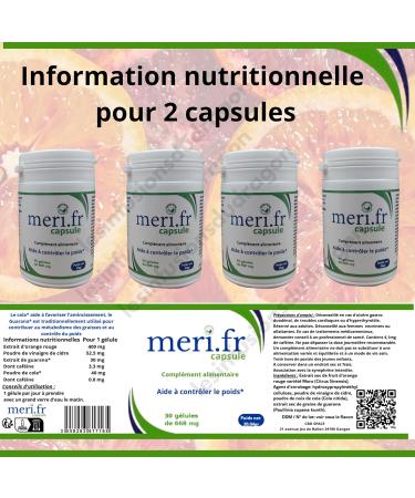  G n rique Meri.fr Capsules pack of 1 x 30 capsules with Apple Cider Vinegar and Morosil Natural effective and shipped from France! - Buy Online on GoSupps.com