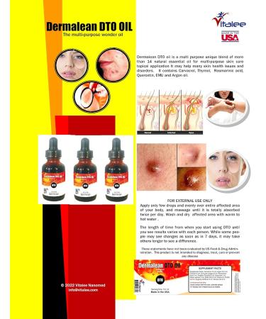 Vitalee Nanomed Dermalean DTO- Skin Relief Oil (30 ml) - Buy Online on GoSupps.com