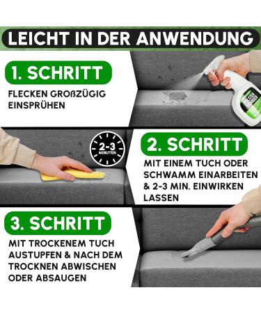 Upholstered Cleaner Sofa & Car Seat Cleaner XXL (750ml) - Universal Stain Remover & Mattress Textile Cleaner - Effective Made in Germany - Buy Online on GoSupps.com