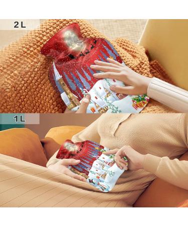 Shop Snowman & Christmas Tree Hot Water Bottle - 2 Litre Soft Fleece Cover for Warmth & Comfort - Perfect for Hot & Cold Compresses - International Shipping Available - Buy Online on GoSupps.com