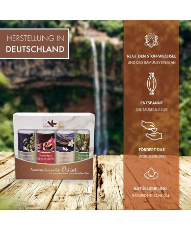 KK Sauna Set with Salt Peeling & Infusion - 'Orient' 4x100ml + 200g Honey Salt for Ultimate Relaxation - Buy Online on GoSupps.com