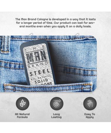 Steel Solid Cologne 0.75 oz - Natural Men's Cologne - Redefined men's fragrance Wax Cologne Steel Travel Size Cologne for men - Solid Cologne Men's Steel Scent (3/4 Ounce (Pack of 1) Steel) - Buy Online on GoSupps.com