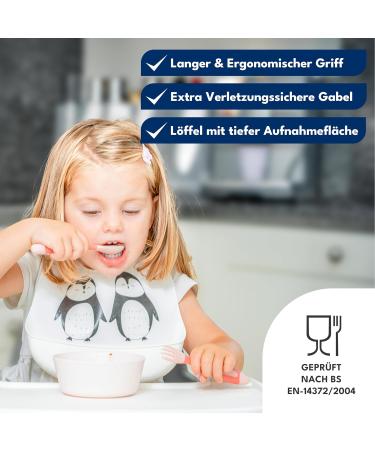 Buy NEUFELD Children's Cutlery Set - Dishwasher-Safe Pink Includes FREE Box & Recipes - Perfect for 3+ Months - Buy Online on GoSupps.com