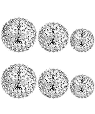 6 pieces of spiky magnetic massage ball Igel Magnetic acupressure balls magnet hedgehog ball acupuncture Chinese balls for stress 32 mm 47 mm 56 mm diameter in pocket format (silver) - Buy Online on GoSupps.com