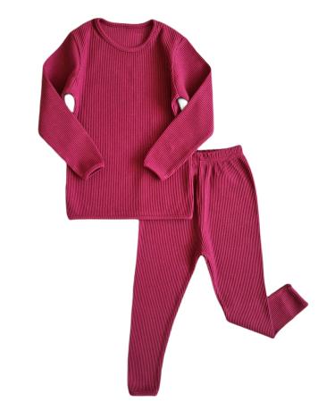 DreamBuy 20 Colours Ribbed Pyjama/Tracksuit/Loungewear Unisex Boys And Girls Pyjamas Baby Clothes Pyjamas For Women And Mens Pyjamas 1-2 Years Claret Red