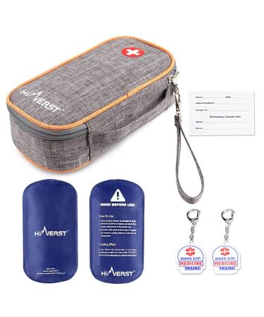 Insulin Travel Cooler Bag with 2 Ice Packs (2022 Larger Design) Insulated Diabetic Organizer Medicine Case (X-Large)
