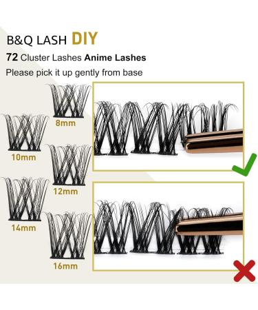 72 D Curl Individual Cluster Lashes | Soft Fluffy DIY Lash Extensions - UK-FD-B46-D-14 - Buy Online on GoSupps.com