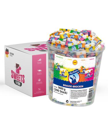 Ahoj-Brause fizzy chunks 200 pack various flavours 1.6kg | Packed with stylish SWEETS N FOOD packing tape