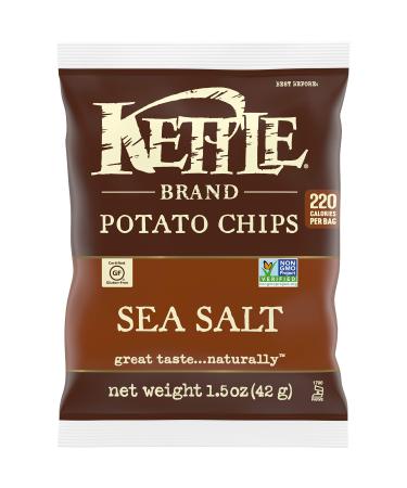 Kettle Brand Potato Chips, Sea Salt Kettle Chips, Snack Bag 1.5 Oz