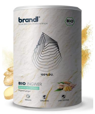 brandl organic ginger capsules high dose | Premium quality from Germany vegan and without additives | 180 capsules (600mg) - Buy Online on GoSupps.com