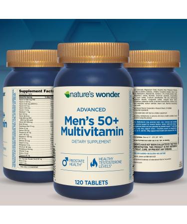 Nature's Wonder Advanced Men's 50+ Multivitamin/Multimineral Supplement with Vitamin D3 and B Vitamins 120 Tablets 120 Day Supply - Buy Online on GoSupps.com
