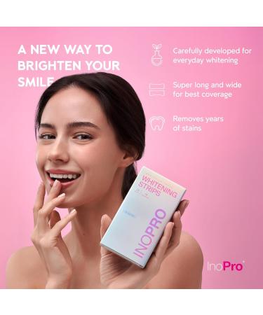 InoPro Peroxide-Free Teeth Whitening Strips - Gentle Whitening for Sensitive Teeth - Deep Stain Removal - 14 Treatments - Buy Online on GoSupps.com
