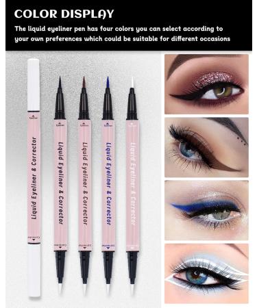 Brown Liquid Eyeliner with Eye Makeup Remover Eraser Dual-Ended Pen Waterproof Smudge Proof Long Lasting Quick Drying Eye Liner Ultra-Fine Brush Head Colored Eyeliner Pencil Easy for Beginners-02 02 Brown - Buy Online on GoSupps.com