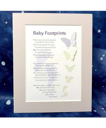Baby Foot Print Memorial Memory Mounts with Poem | Keepsake Gift for Nursery Decor - Buy Online on GoSupps.com