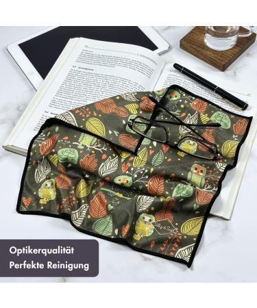 Popnwow Microfiber Cleaning Cloth - Optician Quality 30x30cm for Glasses Camera Lens Tablet & Display - Nordic Forest Owl Design - Buy Online on GoSupps.com