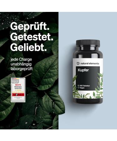 Buy Copper 365 Vegan Tablets - 2mg Per Daily Dose Tasteless & High-Dose - Premium Quality No Additives Made in Germany | International Shipping Available - Buy Online on GoSupps.com