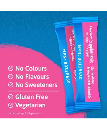 Gerber Supplements for Baby Diarrhea Relief 0-3 Yrs Baby Diarrhea Relief Acute Infectious Diarrhea & Antibiotic-associated Diarrhea Probiotic & Prebiotic HMOs Gluten-Free Sachets - Buy Online on GoSupps.com