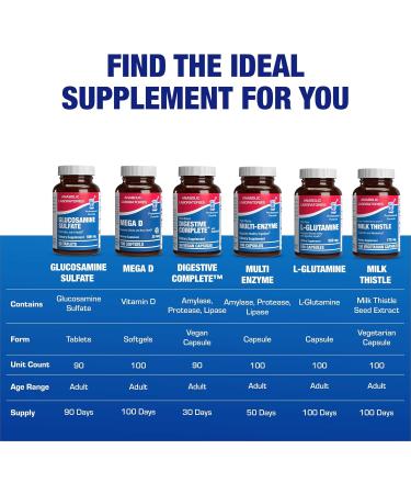 Glucosamine Sulfate Joint Health Supplement - Soft Tissue Cartilage Tendon and Ligament Supplement for Enhanced Mobility Comfort and Flexibility - Non-GMO Sodium Free & Made in The USA - 90 Servings - Buy Online on GoSupps.com