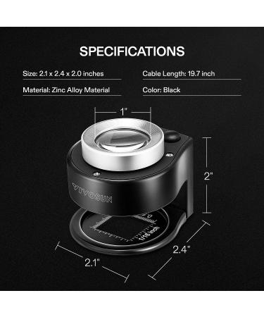 VIVOSUN 30X Rechargeable Loupe Magnifier with LED and UV Light - Portable Magnifying Glass for Jewelry, Textile, Gems, Stamps, Coins, Plants - Buy Online on GoSupps.com