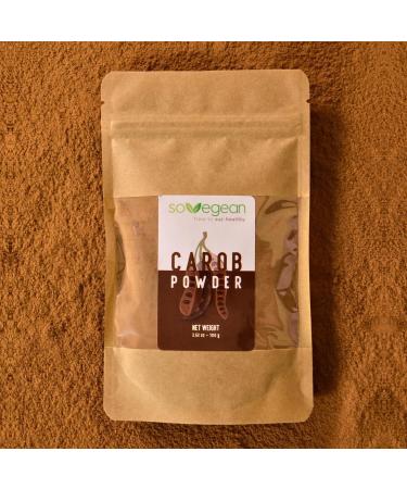 Sovegean Carob Powder 3 52oz/100g-Raw Vegan Gluten Free Carob Powder Superfood-100% Pure and Natural - Buy Online on GoSupps.com