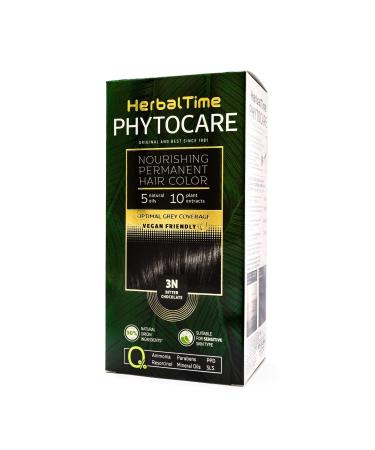 Herbal Time Phytocare Nursing and Permanent hair color |Professional natural hair color |Maintains and protects your hair |Without ammonia PPD SLS Parabens |Color 3n bitter chocolate - Buy Online on GoSupps.com