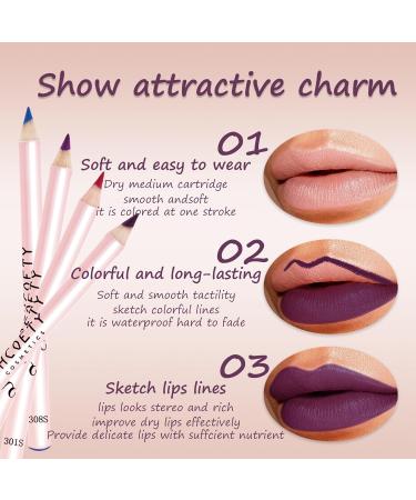 12 Color Lip Liner Pencil Set - Longwear Matte Waterproof Lip Makeup | High Pigmented & Non-Sticky - Buy Online on GoSupps.com