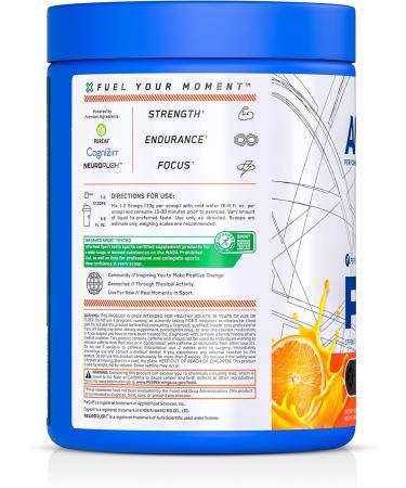 AN Performance Pre-Workout Powder Supplement for Men & Women | Energy Drink Mix with 300mg Caffeine + Beta Alanine + Citrulline | Third-Party Tested | Tang Orange | 30 Servings Tang Orange (With Caffeine) - Buy Online on GoSupps.com