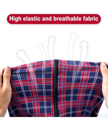 Heywean Dog Recovery Suit - Long Sleeved One-Piece with Zipper for Post-Op Dogs - Relaxation Outfit for Castrated & Spayed Dogs - XS Red Checked Design - Buy Online on GoSupps.com