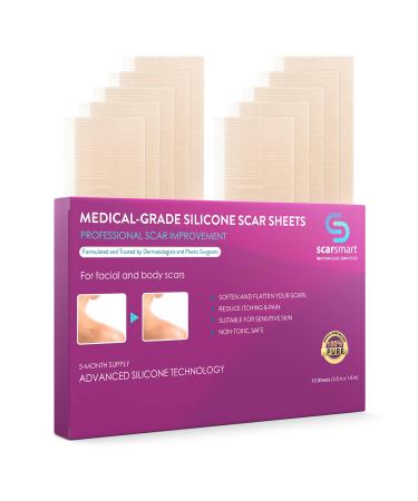 Scar Smart Silicone Scar Sheets - Scar Cream Strips for Surgical Scars  Burns  Stretch Marks  Acne & Keloids