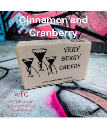 Very Berry Cheers Vegan Bar Soap - Cinnamon & Cranberry with Cocoa Butter | WFG Waterfall Glen Soap Company - International Shipping - Buy Online on GoSupps.com