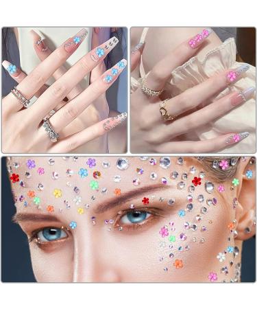 Yolev 3D Nail Art Gem Decoration Kit - Acrylic Butterfly, White Flowers, Bear, Starry AB Crystal Nail Charms for Crafting - Includes Dual-End Brush and Tweezer - Buy Online on GoSupps.com