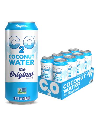 C2O The Original Coconut Water w/ Nutrients & Electrolytes, Rejuvenating Plant-Based Hydration, the Original, 16.3oz cans (8-Pack) Pure 16.3 Fl Oz (Pack of 8)