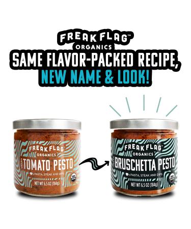 Freak Flag Organics Pesto Variety Pack - Tomato Bruschetta, Kale, Carrot - USDA Organic, Vegan, Nut-Free - 6.75 oz (Pack of 3) - Buy Online on GoSupps.com