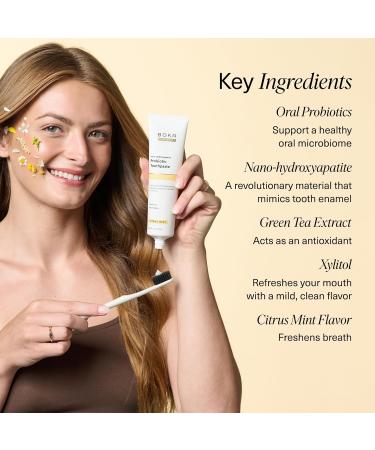 Boka Fluoride Free Probiotic Toothpaste Citrus Mint 4 Fl Oz and Travel Size Mouthwash Tablets Citrus Mint 1pack 90 pcs, Appropriate for Sensitive Teeth, Freshens Breath Bundle - Buy Online on GoSupps.com