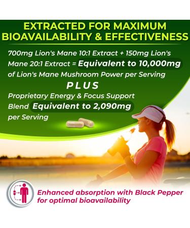 Organic Lion's Mane Supplement Capsules - Contains Naturally Occurring Beta Glucans & Polysaccharides, Enhanced with Organic Energy & Focus Support Blend: Cordyceps, Rhodiola Rosea, Ginseng, 120 Count Lion's Mane + - Buy Online on GoSupps.com