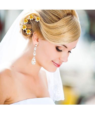 30 Piece Rhinestone Rose Flower Wedding Hair Pins - Elegant Crystal Clips for Women's Hair Accessories - Buy Online on GoSupps.com