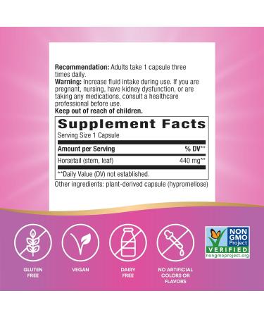 Nature's Way Horsetail Grass 440 mg - 100 Vegan Capsules for Hair & Skin Health - Buy Online on GoSupps.com