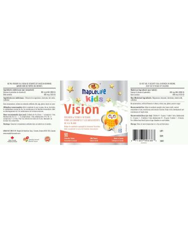 MapleLife Vision Chewables for Kids and Adolescents Milk Flavour 90 Chewable Tablets - Buy Online on GoSupps.com